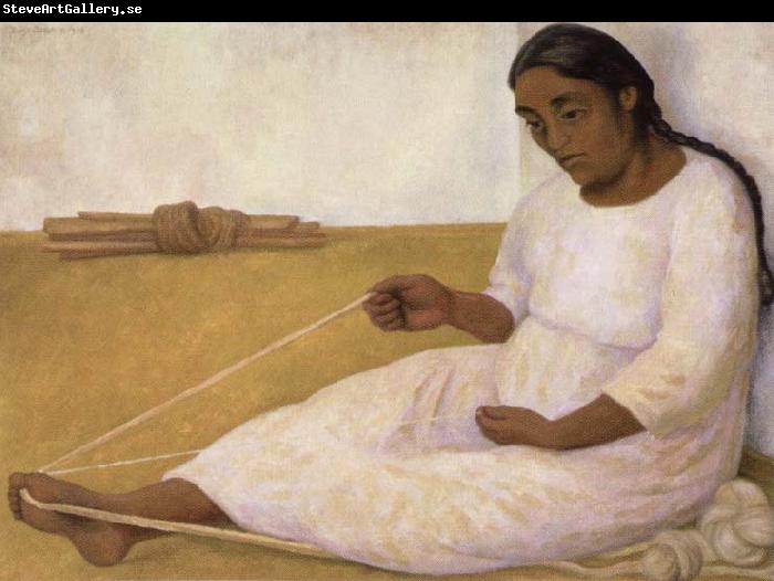 Diego Rivera indian spinning